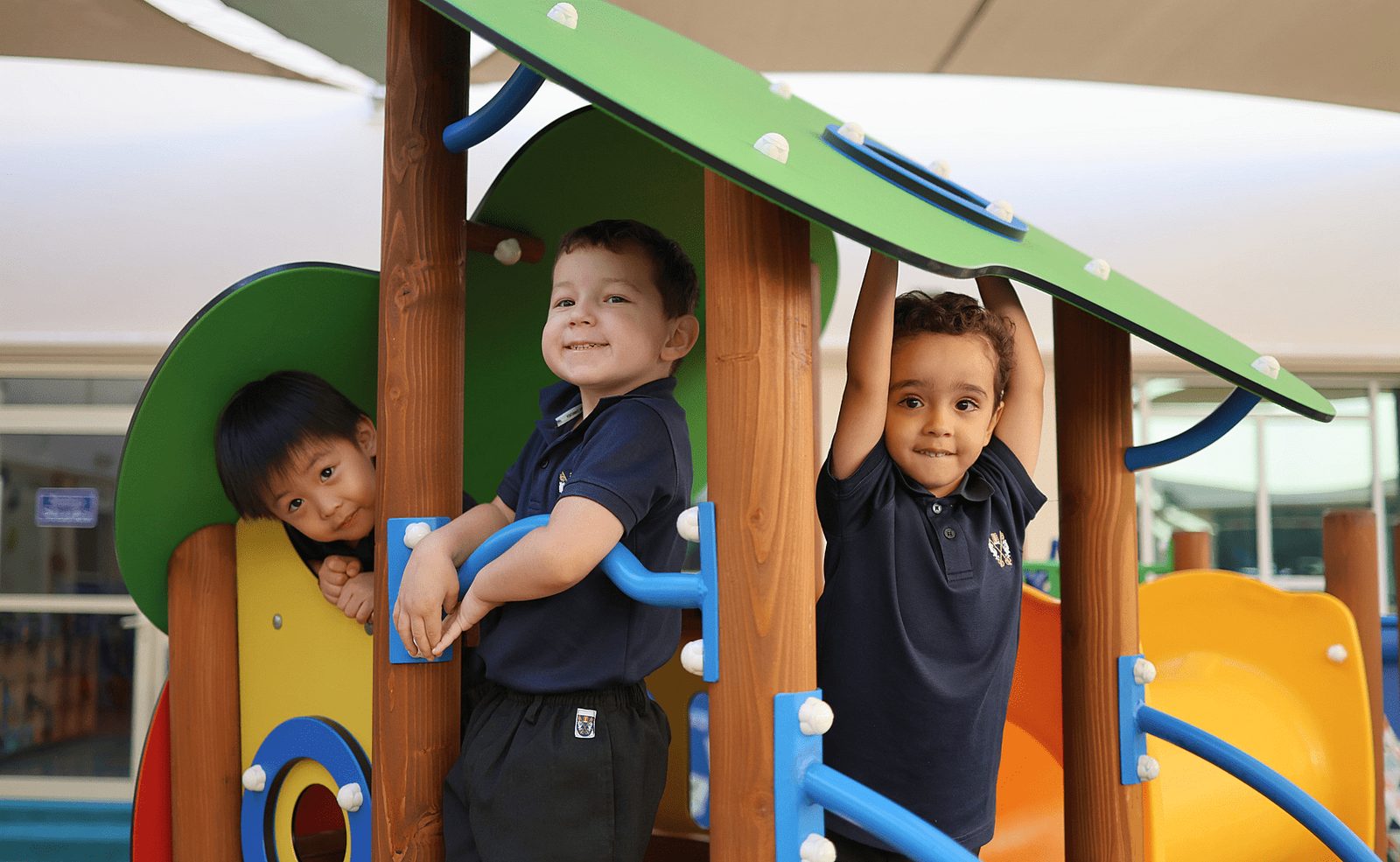 Pre-Prep pupils in the outdoor play area