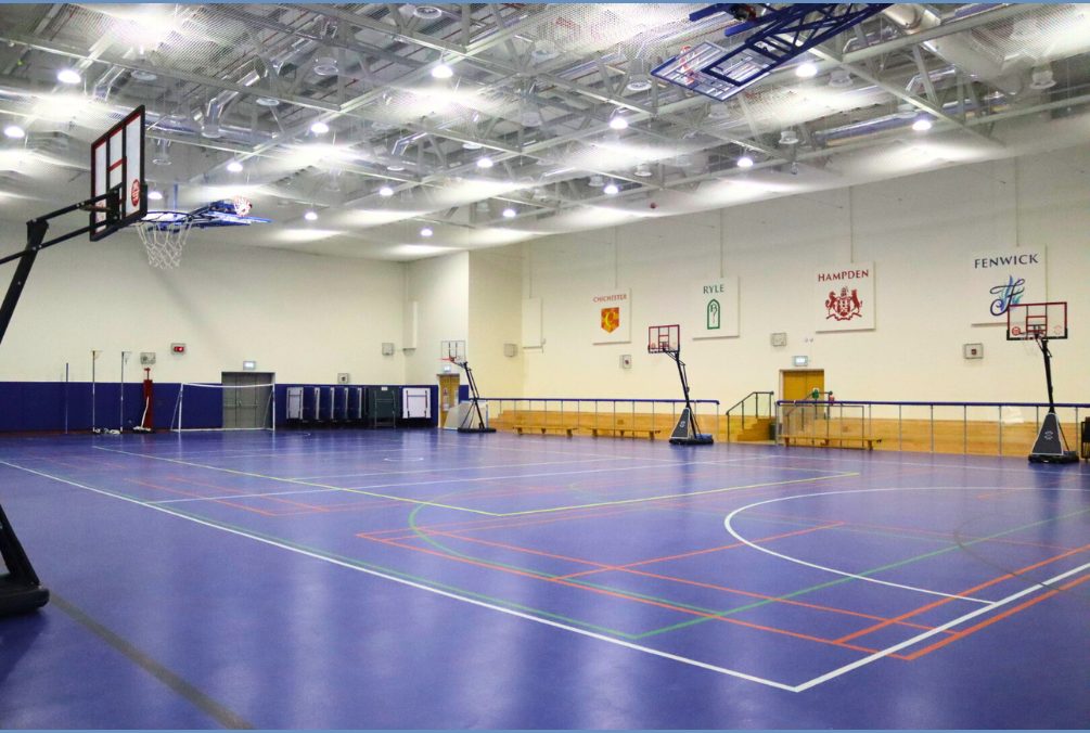 Indoor sports hall, one of two gymnasiums