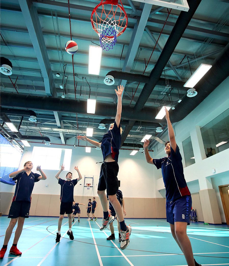 Basketball in the indoor sports hall