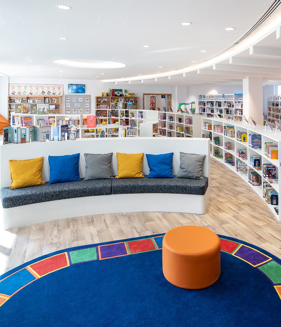 Library reading area at Brighton College Dubai