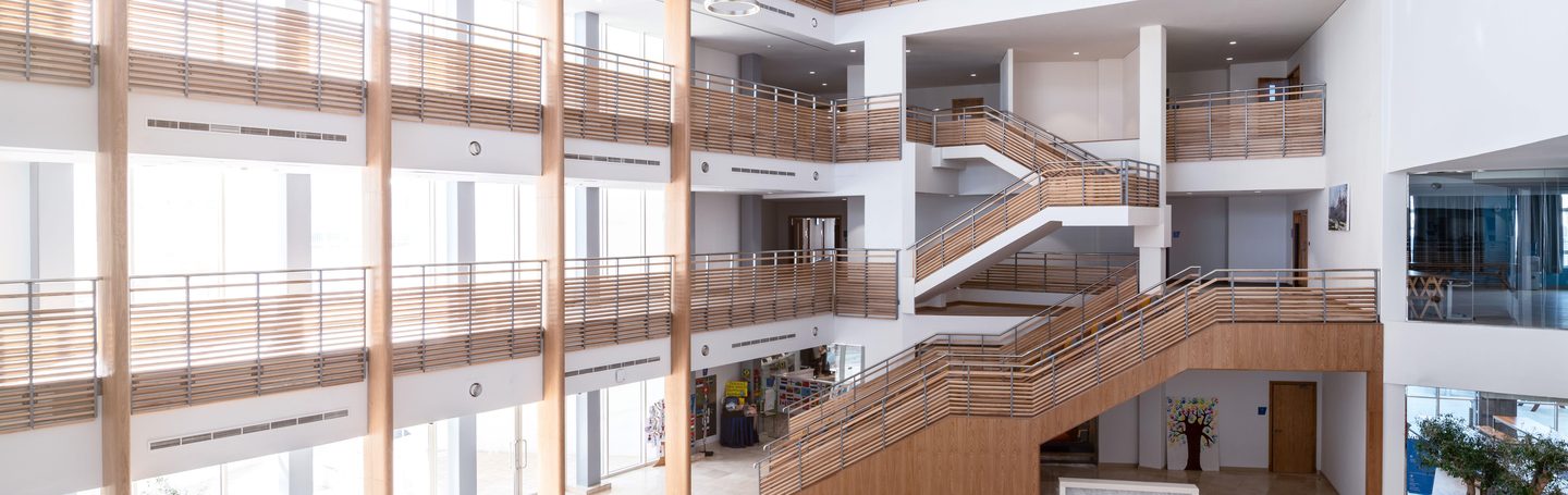 Atrium of the main building at Brighton College Dubai
