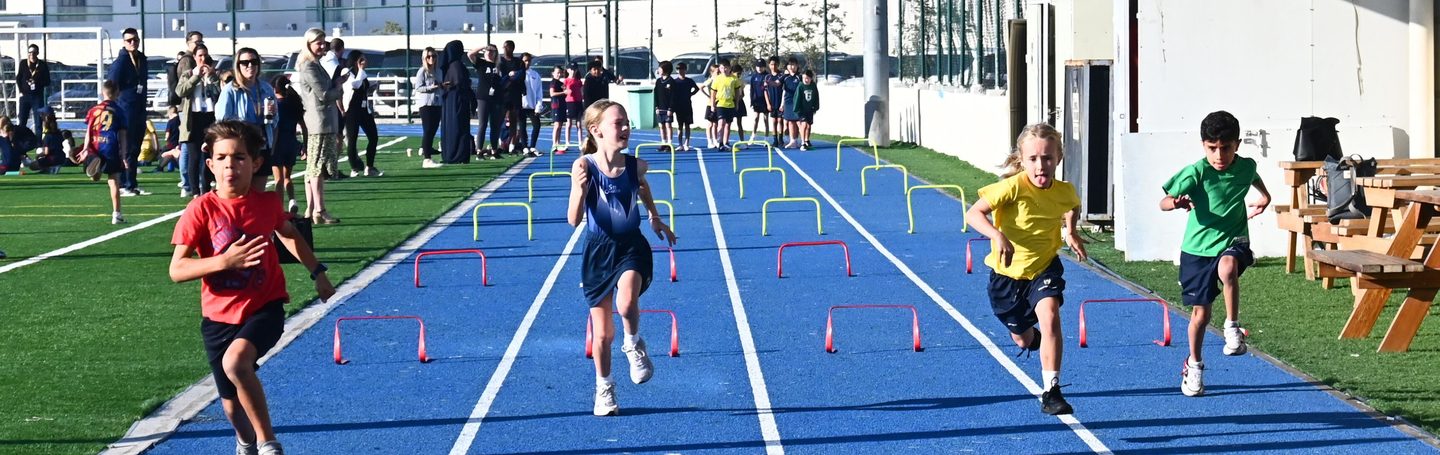 Sports day on the running track at Brighton College Dubai