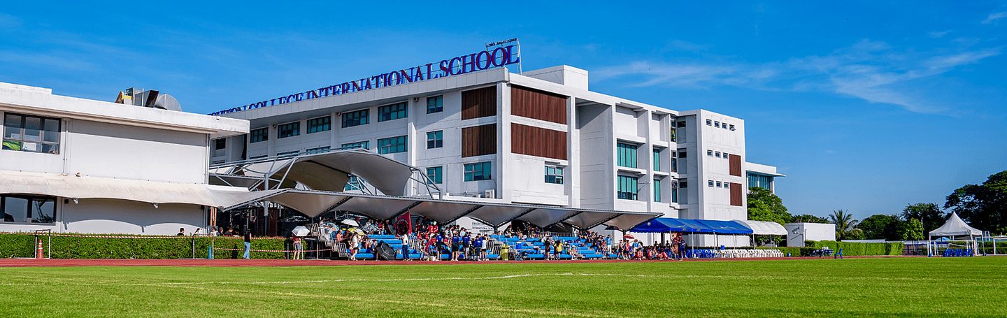 Main building of Brighton College Bangkok across the playing fields