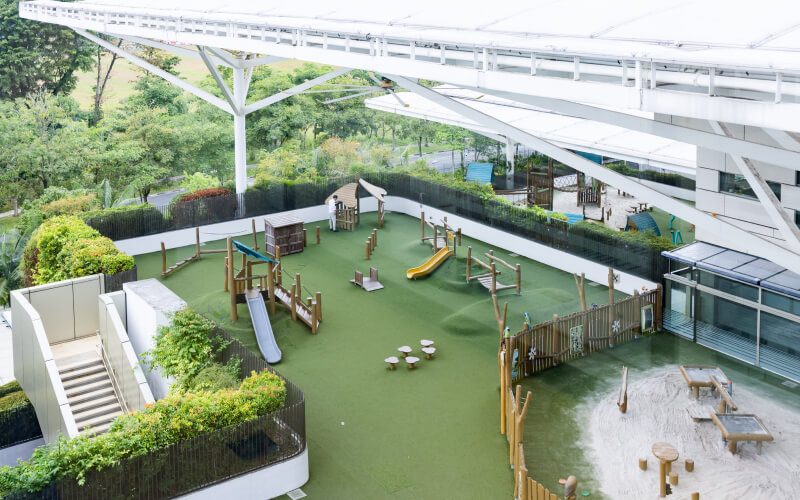 Rooftop play garden for younger pupils