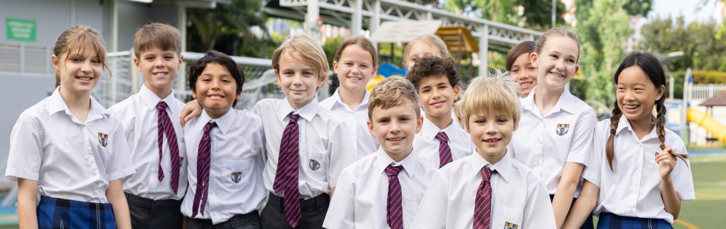 Prep pupils on the school grounds