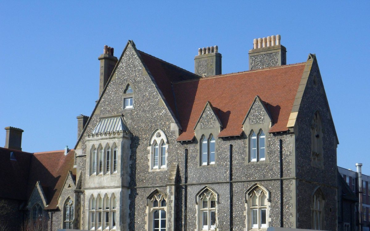 Victorian Gothic flint building at Brighton College