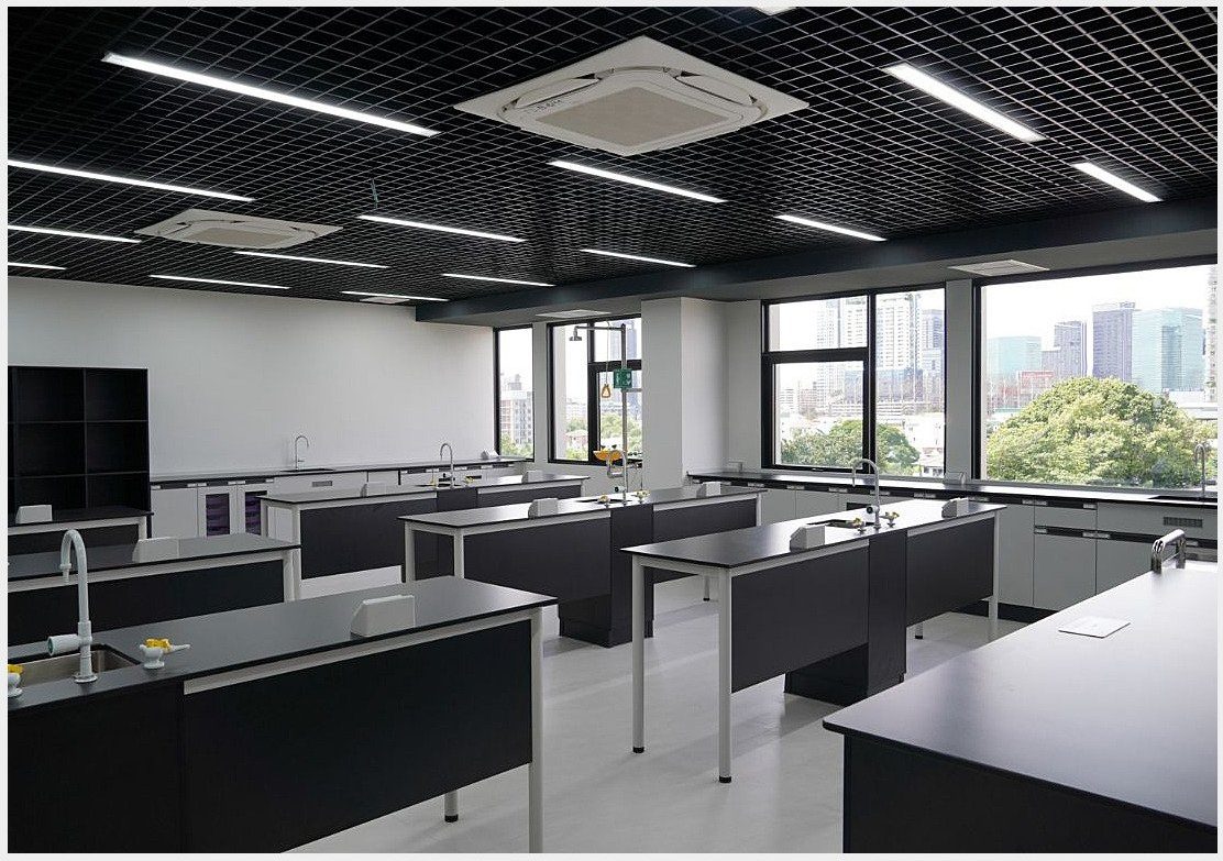 Science laboratory overlooking the Bangkok skyline