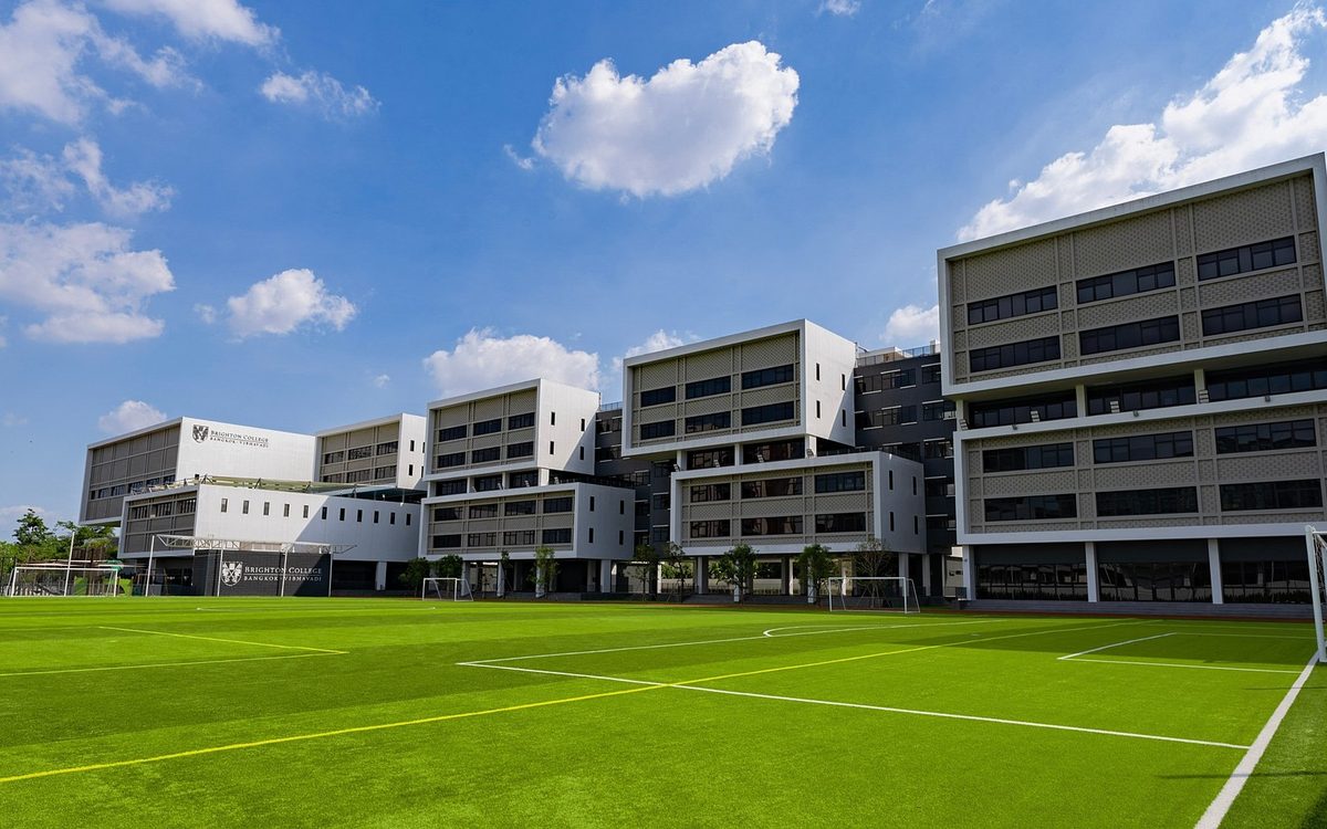 Brighton College Bangkok Vibhavadi buildings across the main sports field