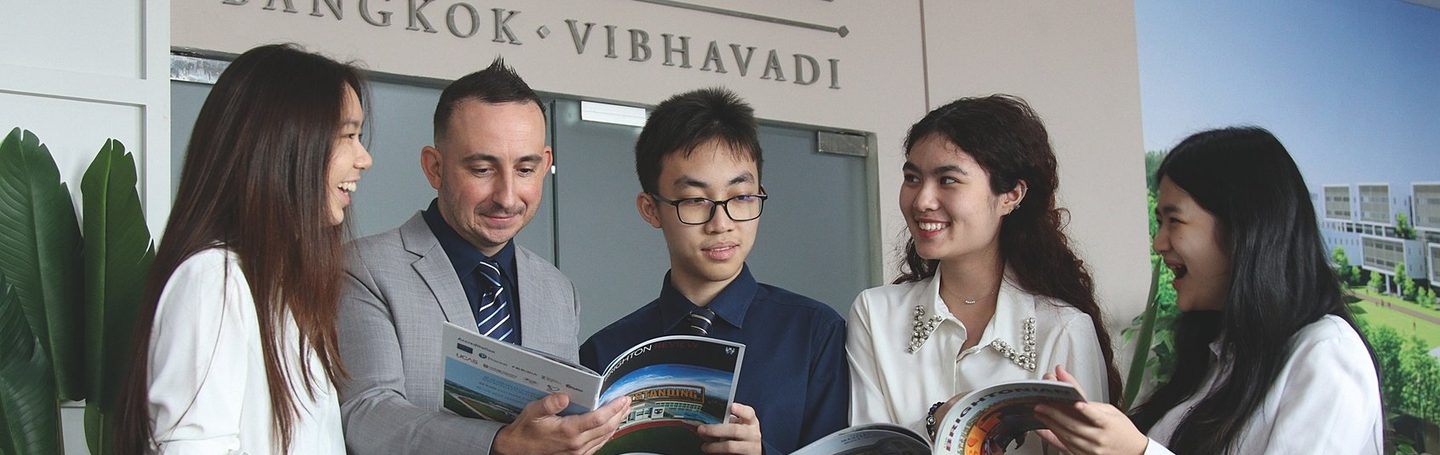 Sixth Form pupils with the Head of Sixth Form at Brighton College Bangkok Vibhavadi