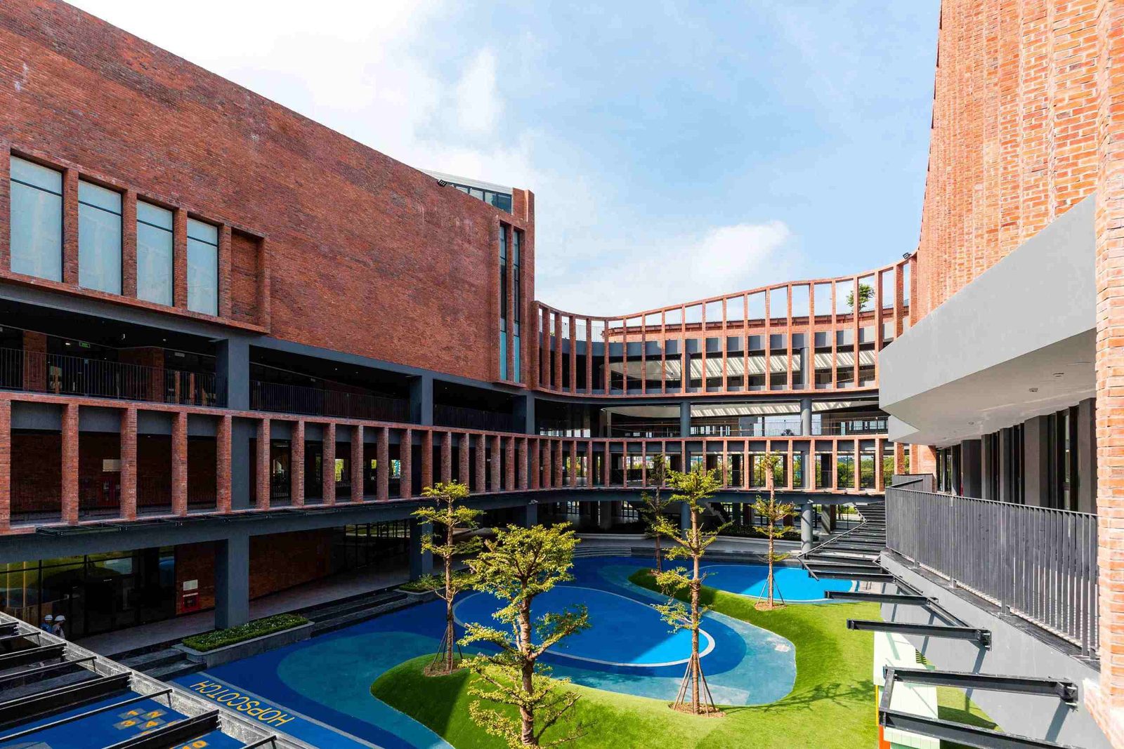 Landscaped inner courtyard of the Brighton College Vietnam campus