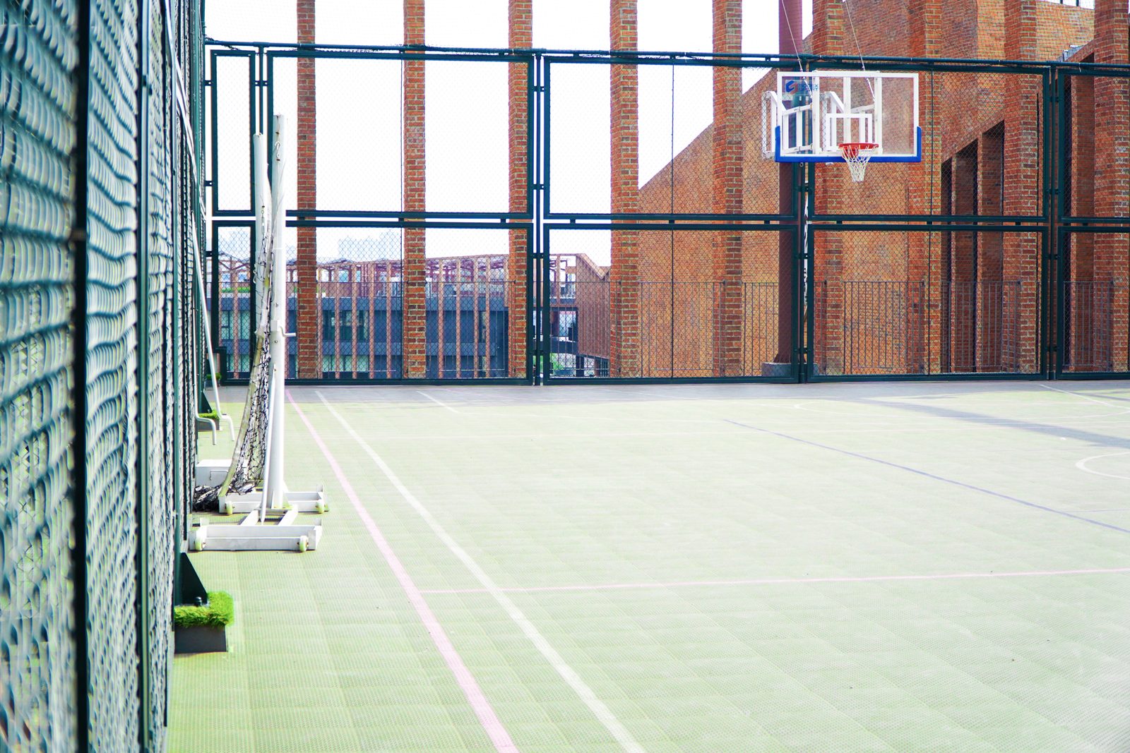 Rooftop court for basketball and pickleball