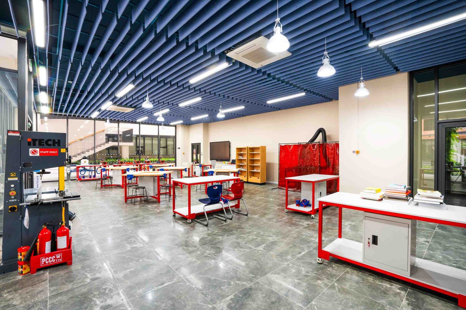 Design and technology workshop with machinery from the UK and Europe