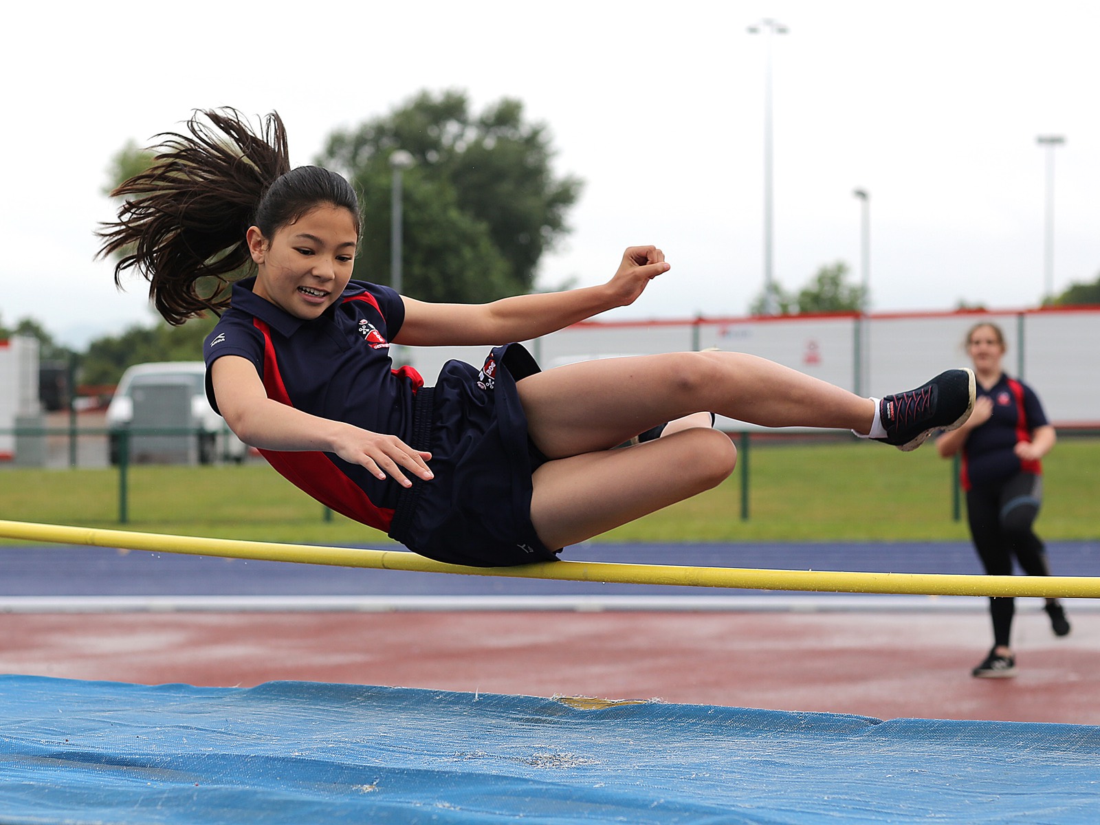 High jump on the sports field